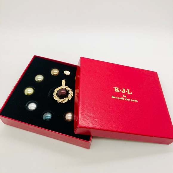 RARE Vintage KJL Kenneth Jay Lane Interchangeable Pendant Set - Picture 3 of 11